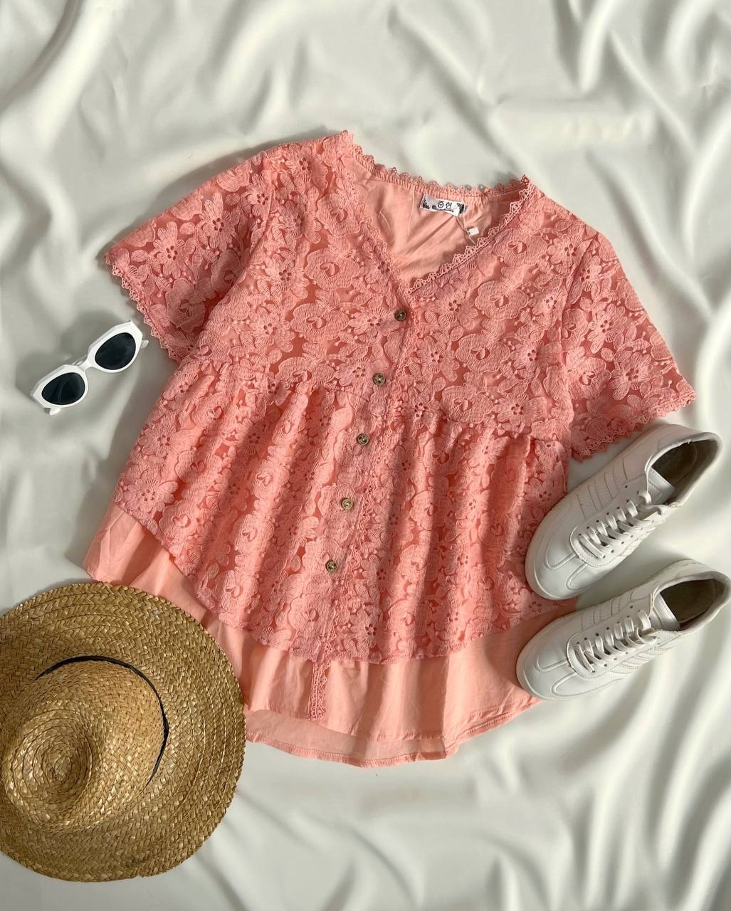 شومیز گیپور جلو دکمه کد 2916