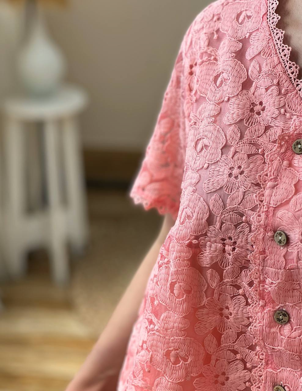 شومیز گیپور جلو دکمه کد 2916