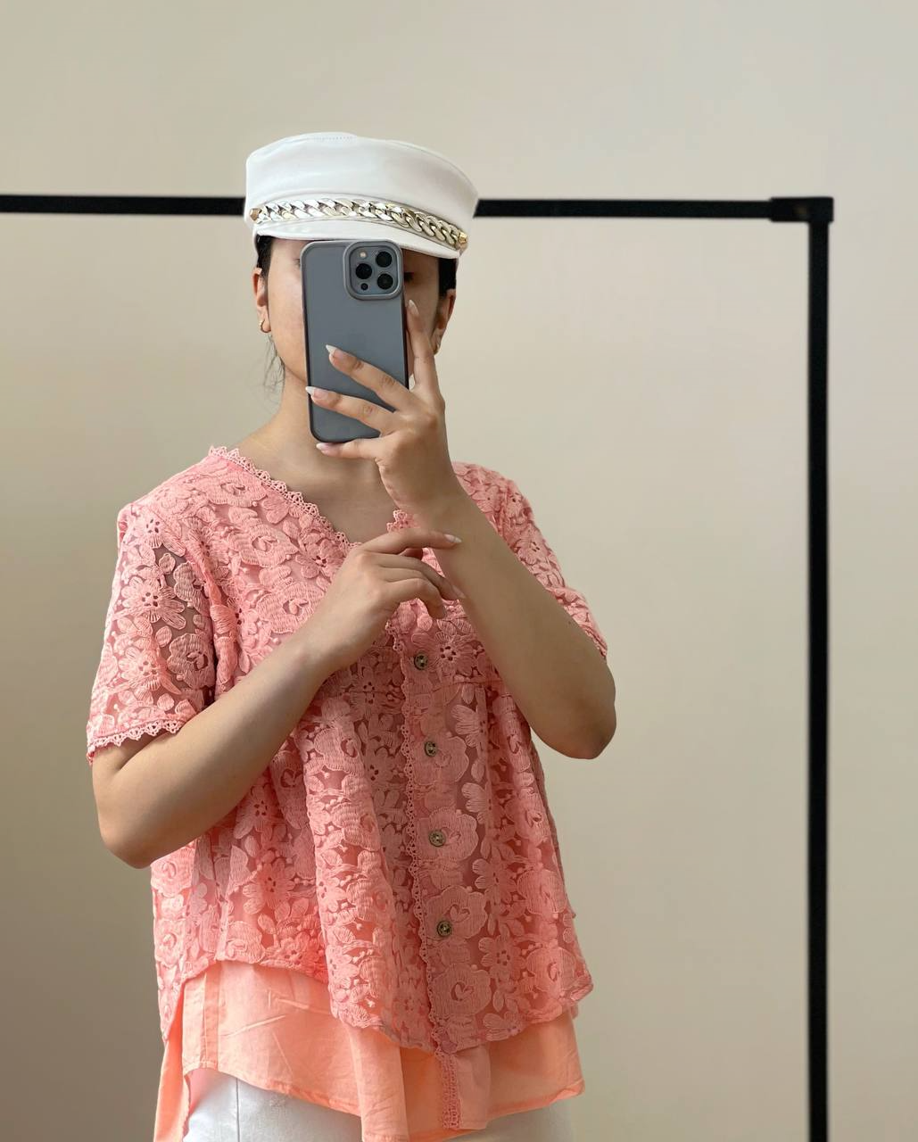 شومیز گیپور جلو دکمه کد 2916