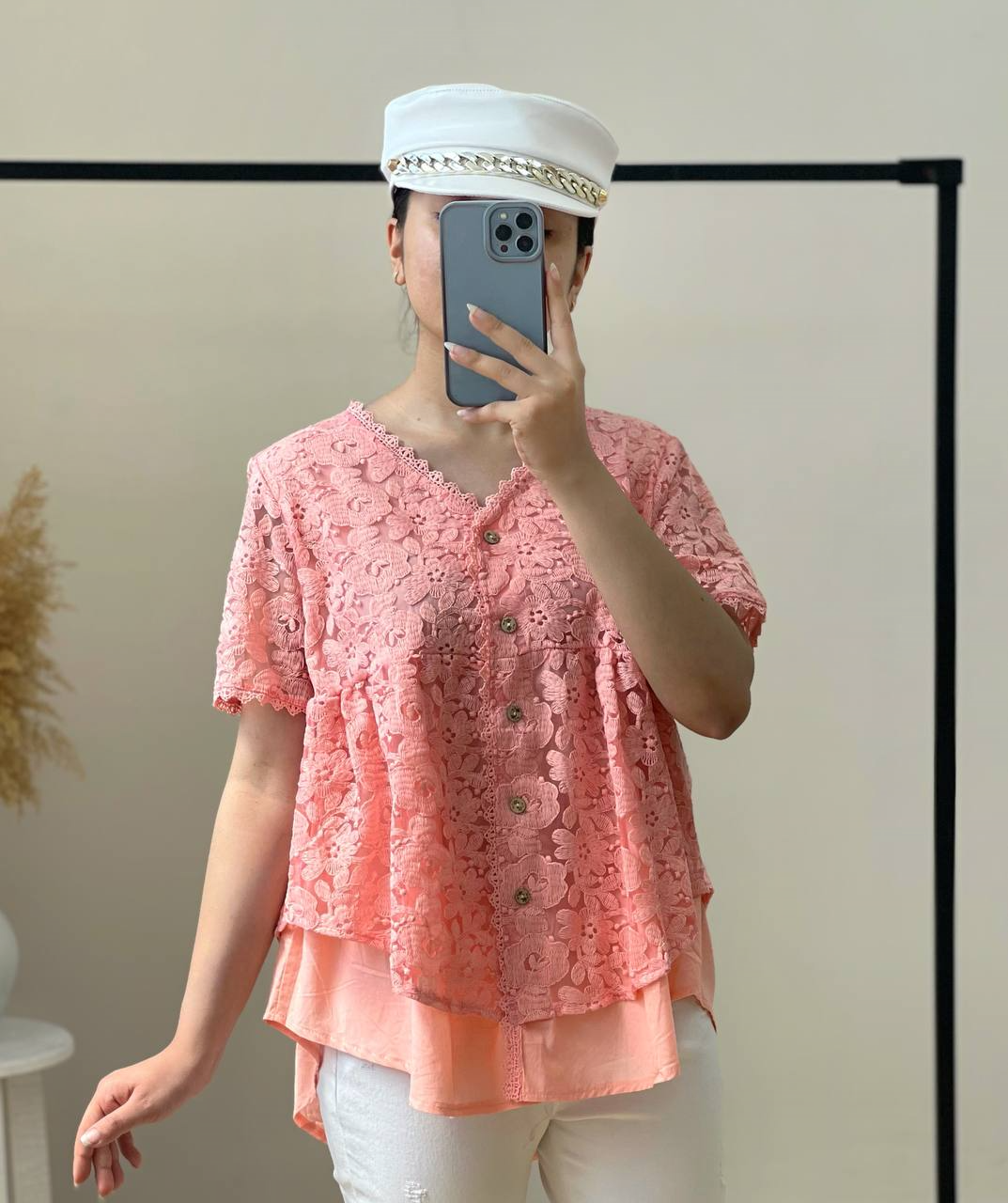 شومیز گیپور جلو دکمه کد 2916