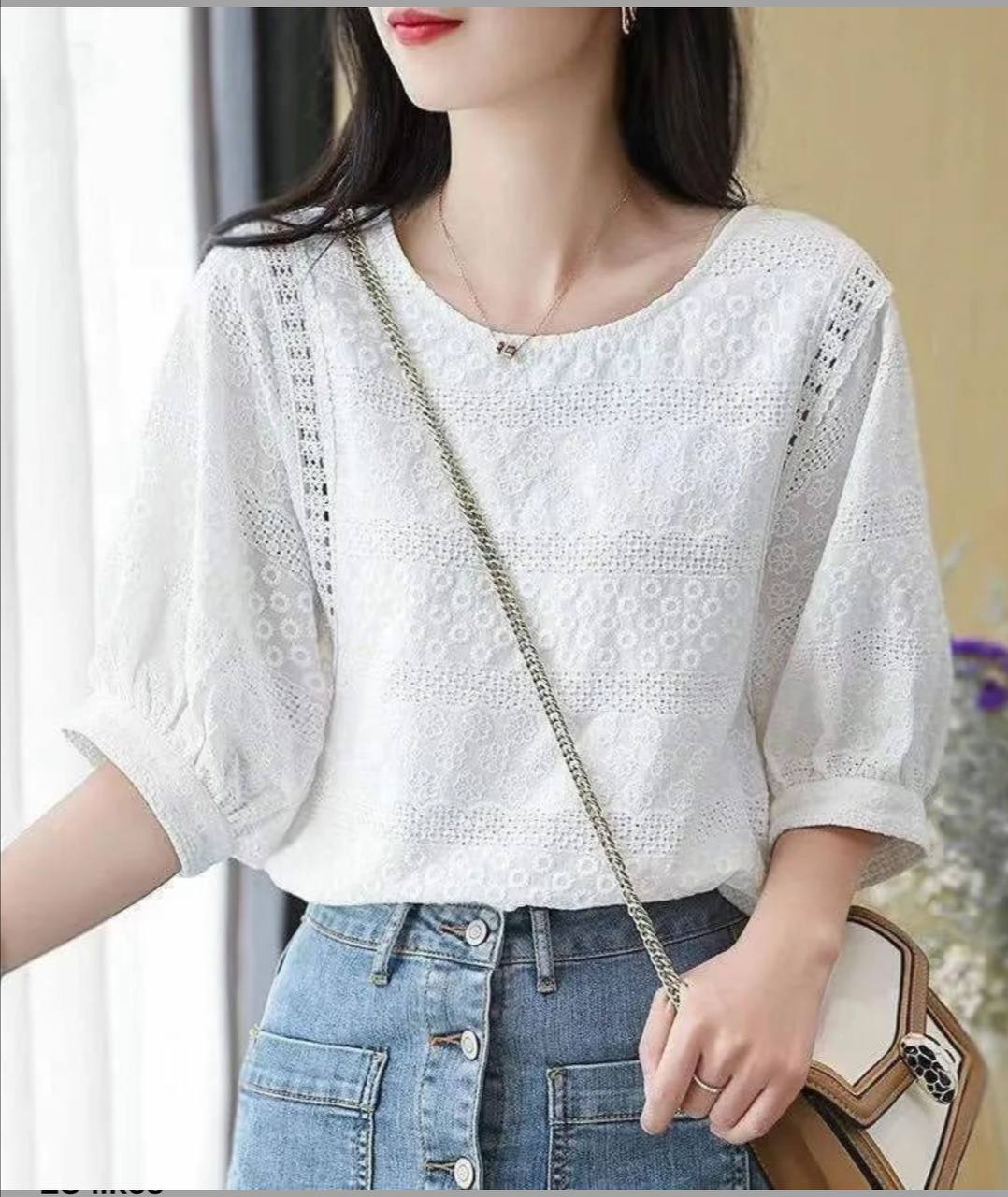 شومیز تمام خامه دوزی کد 2918