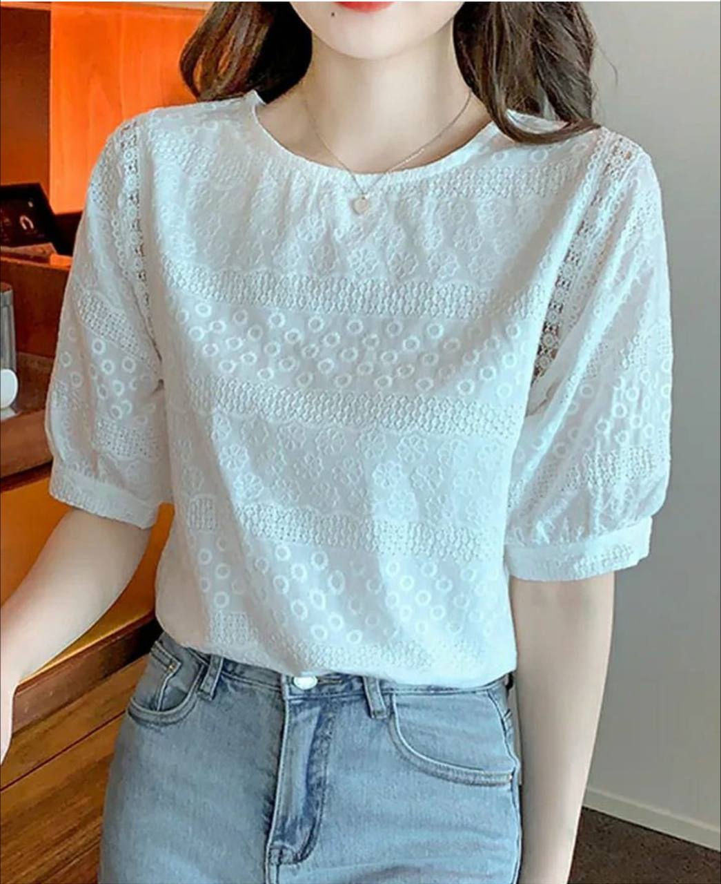 شومیز تمام خامه دوزی کد 2918