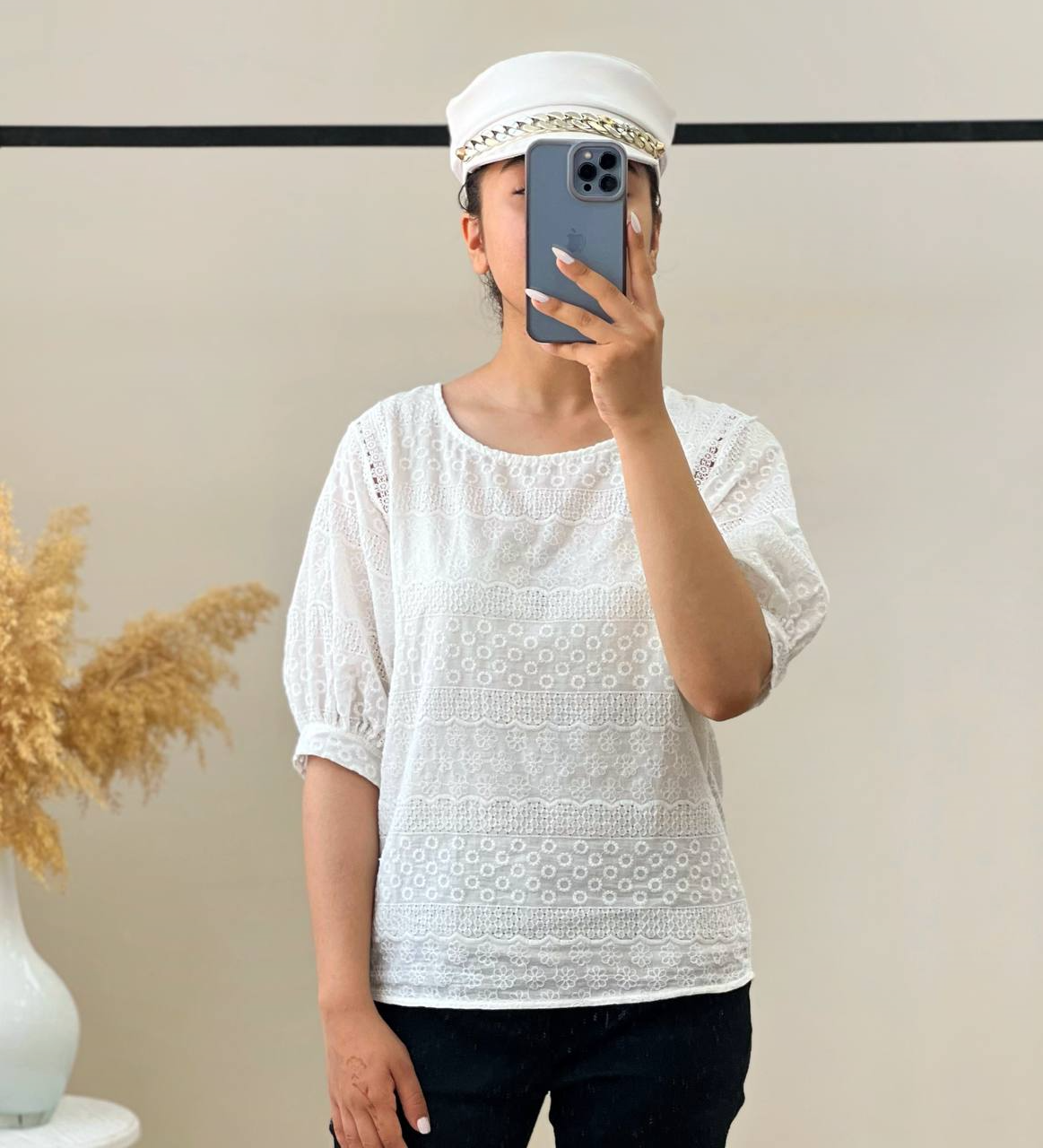 شومیز تمام خامه دوزی کد 2918