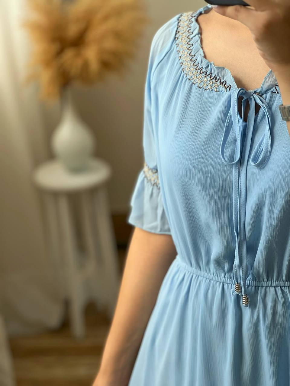 پیراهن حریر کریشه بلند کد 2919