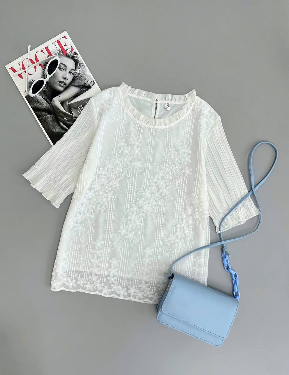 شومیز حریر تمام گلدوزی کد 2924