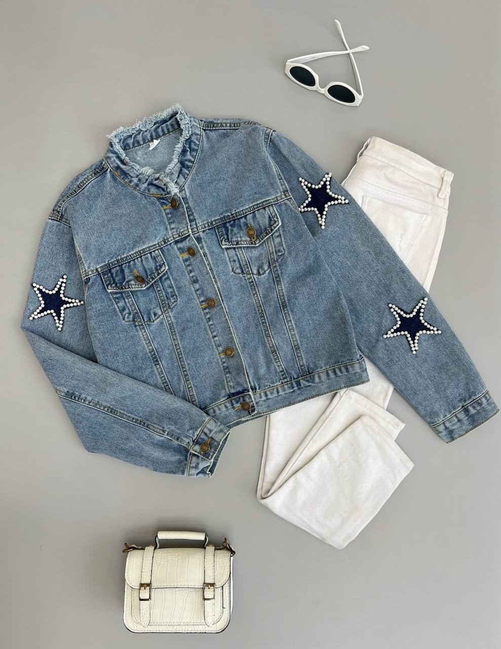 کت جین مروارید دوزی کد 2928