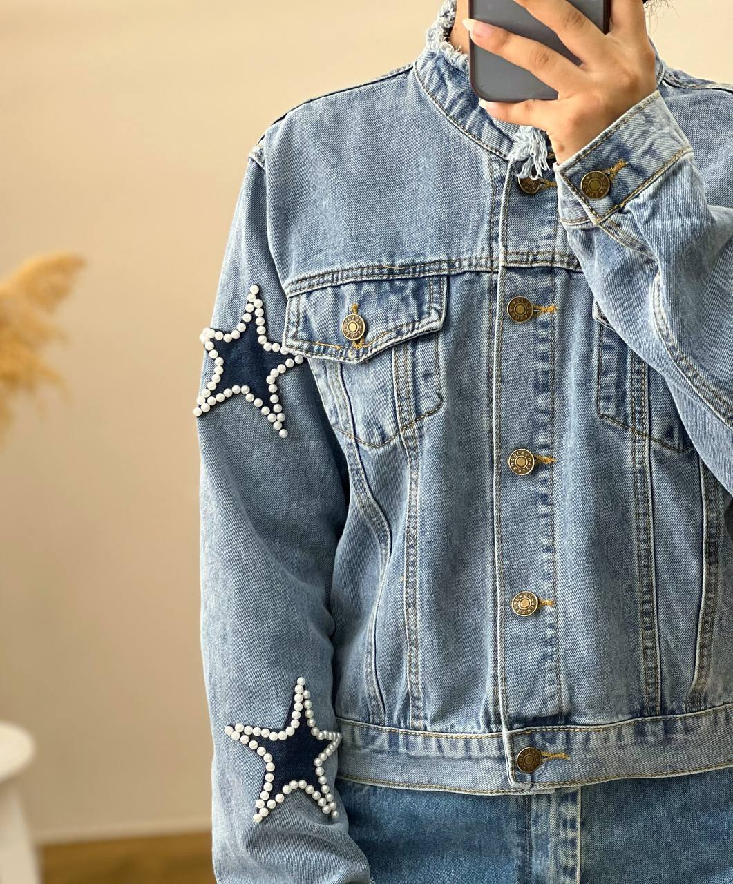 کت جین مروارید دوزی کد 2928