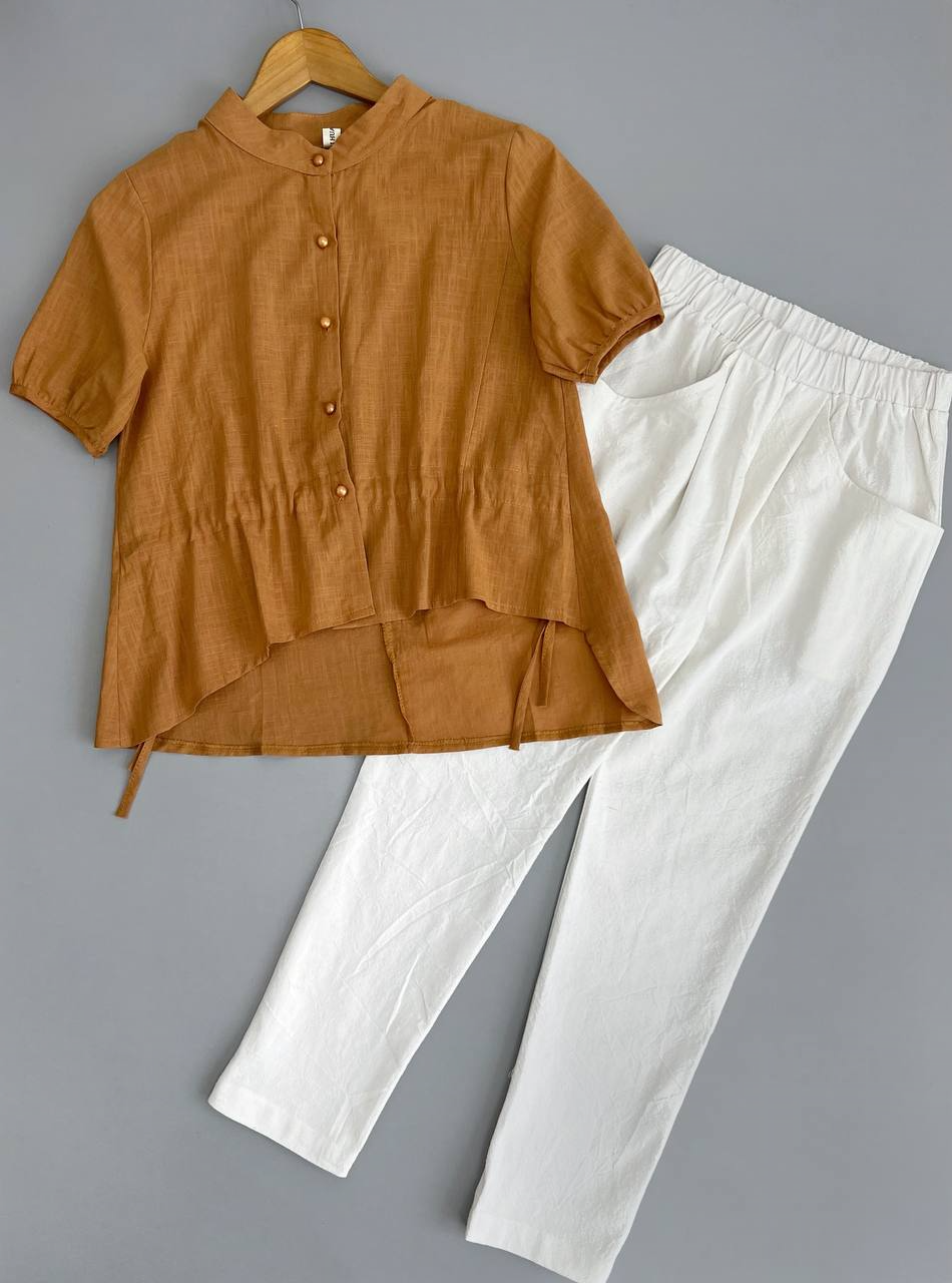 ست شومیز و شلوار کمر گتر کد 2930