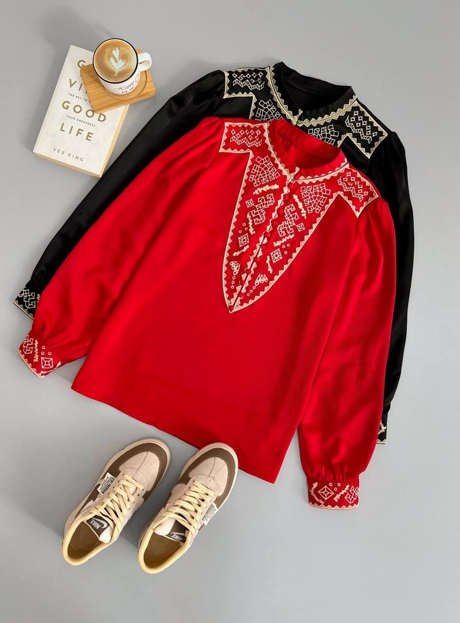 شومیز ساتن گلدوزی کد 2931