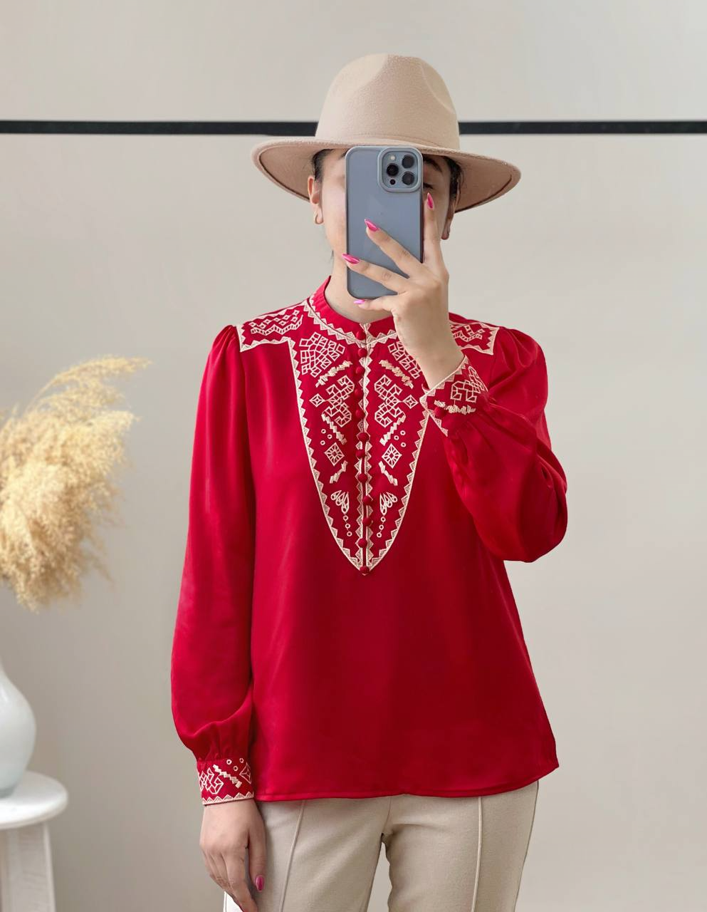 شومیز ساتن گلدوزی کد 2931