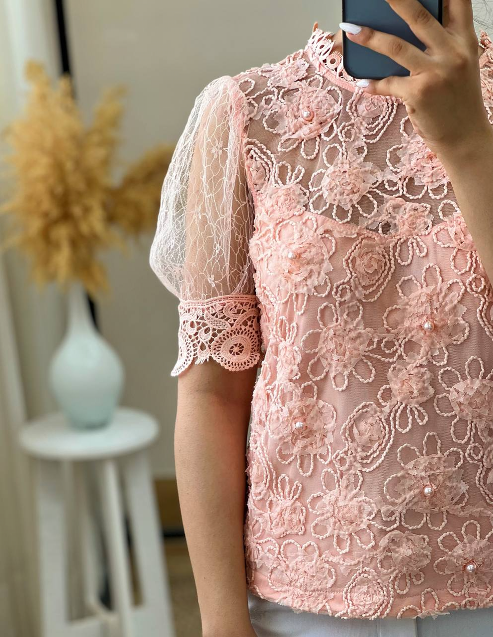 شومیز کار شده مروارید کد 2934