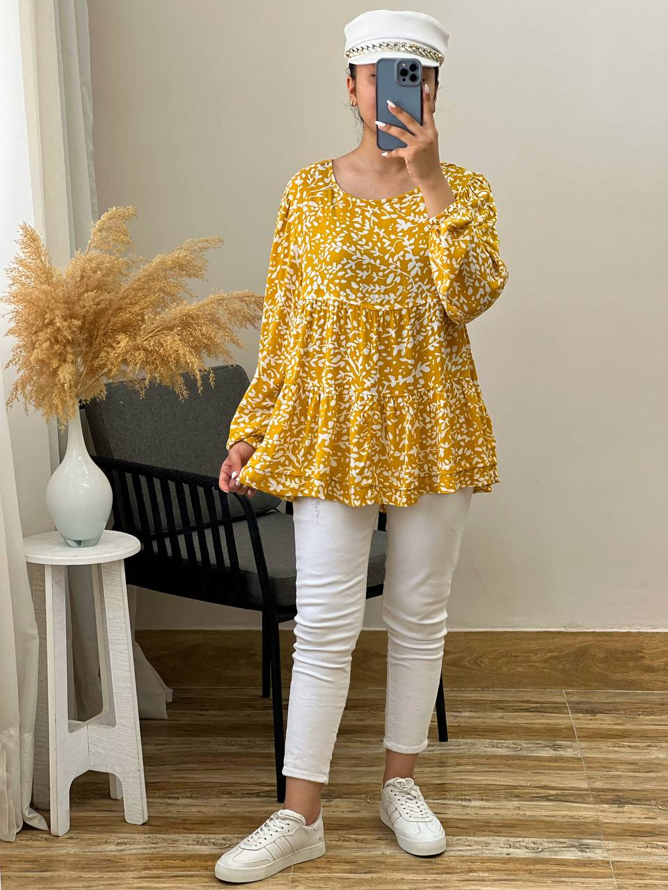 تونیک کمر چین گلدار کد 2939