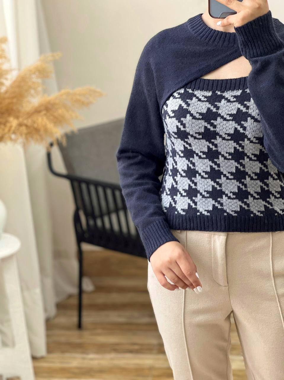 ست تاپ و رویی بافت کد 2940