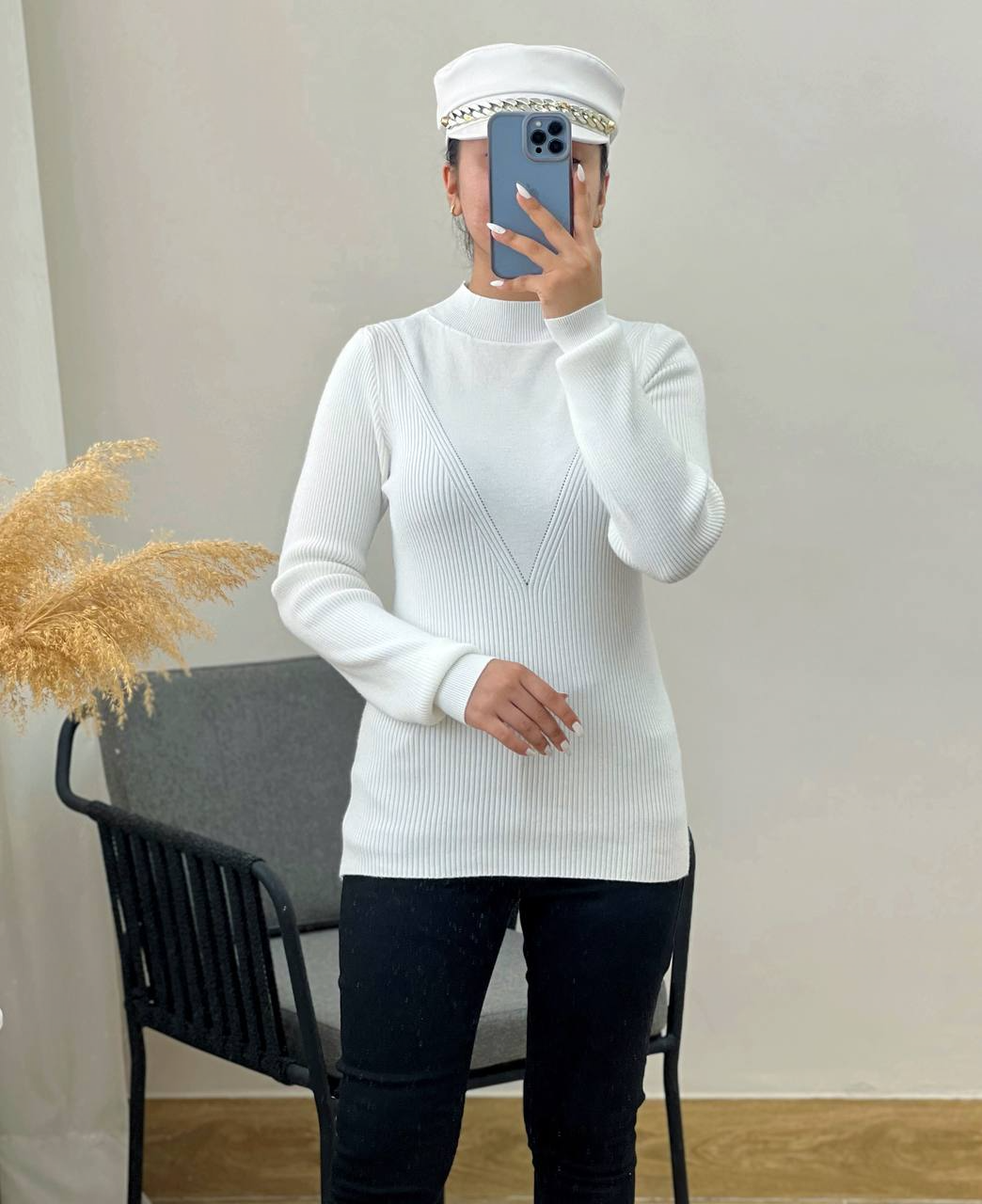 پلیور بافت آستین مچی کد 2944