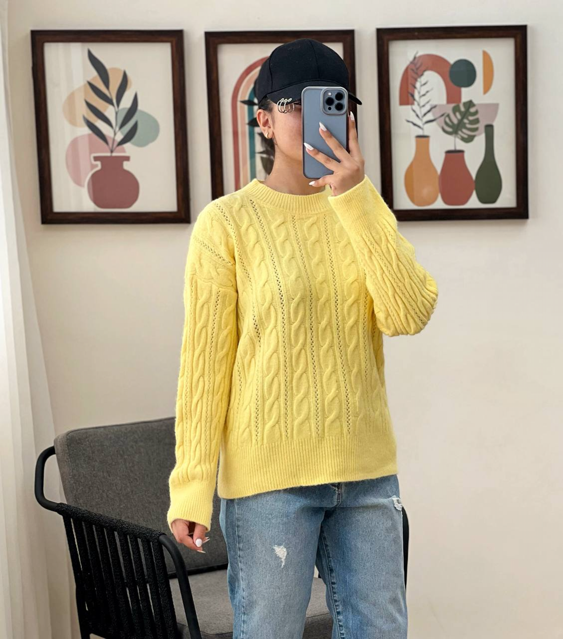 پلیور بافت زنجیری 5 رنگ کد 2948