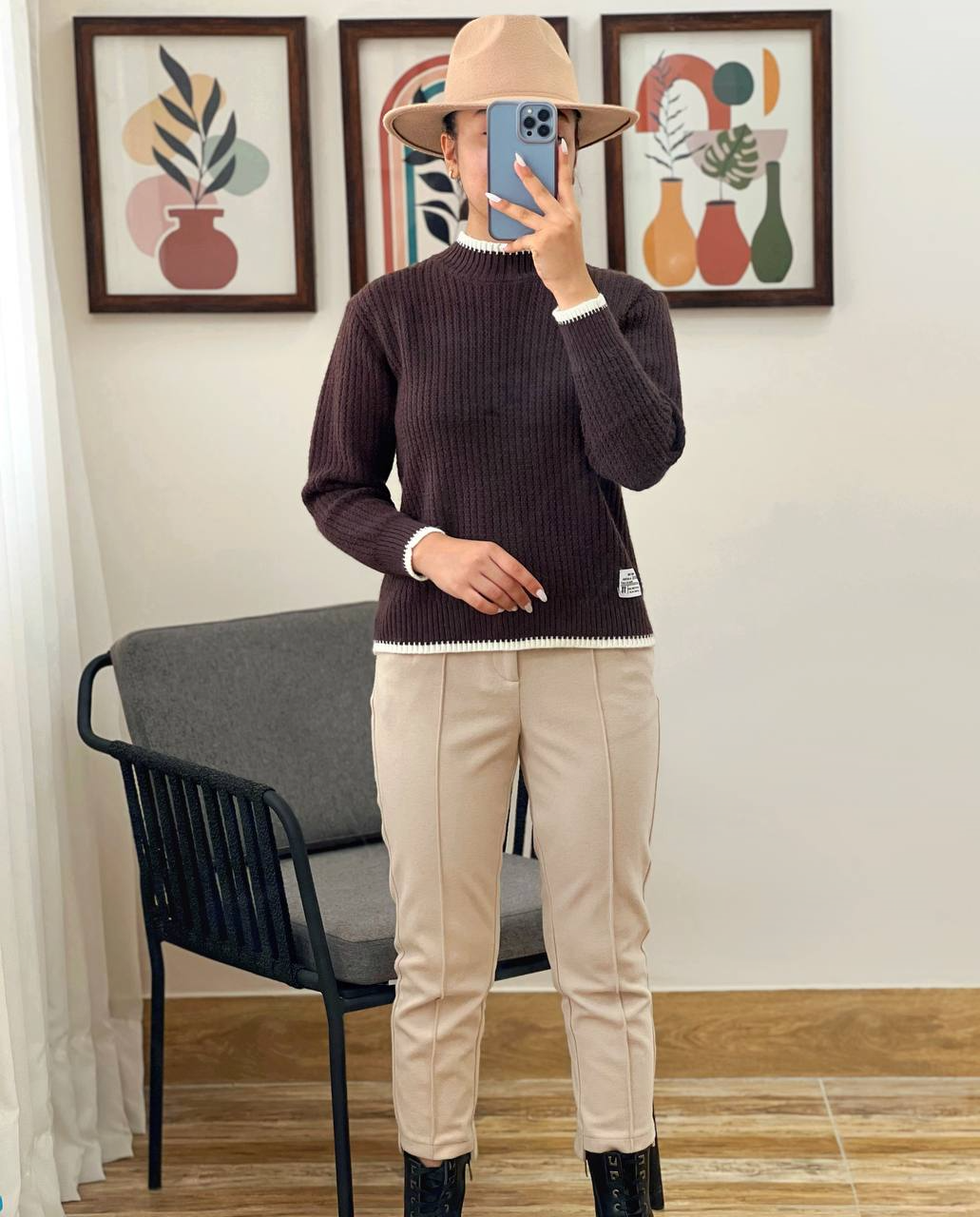 پلیور بافت یقه سه سانت کد 2949