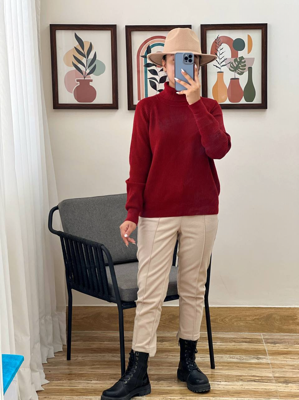 پلیور بافت یقه اسکی کد 2950