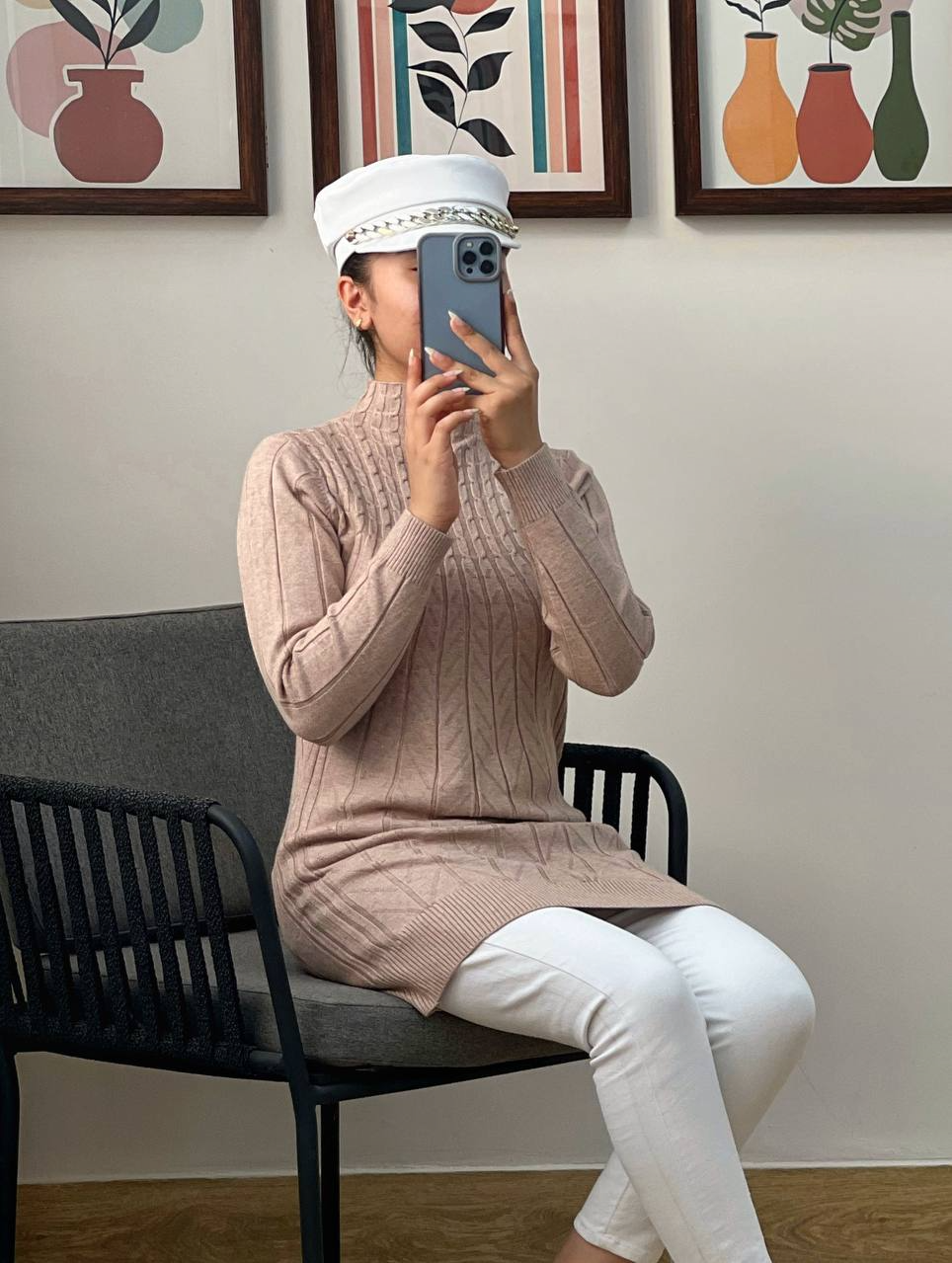 تونیک بافت یقه ایستاده کد 2957