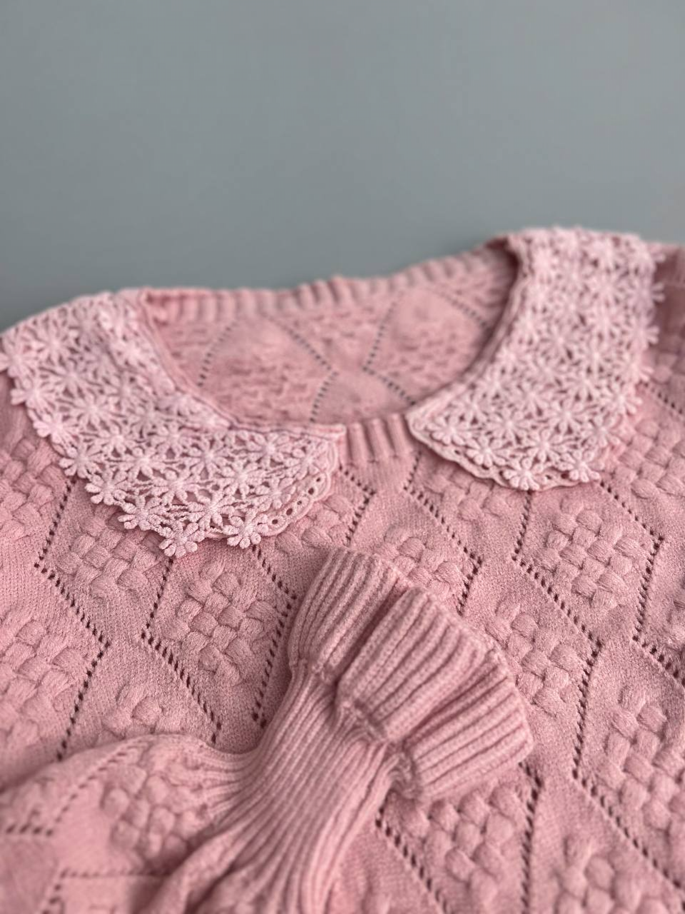 پلیور بافت گل برجسته کد 2958