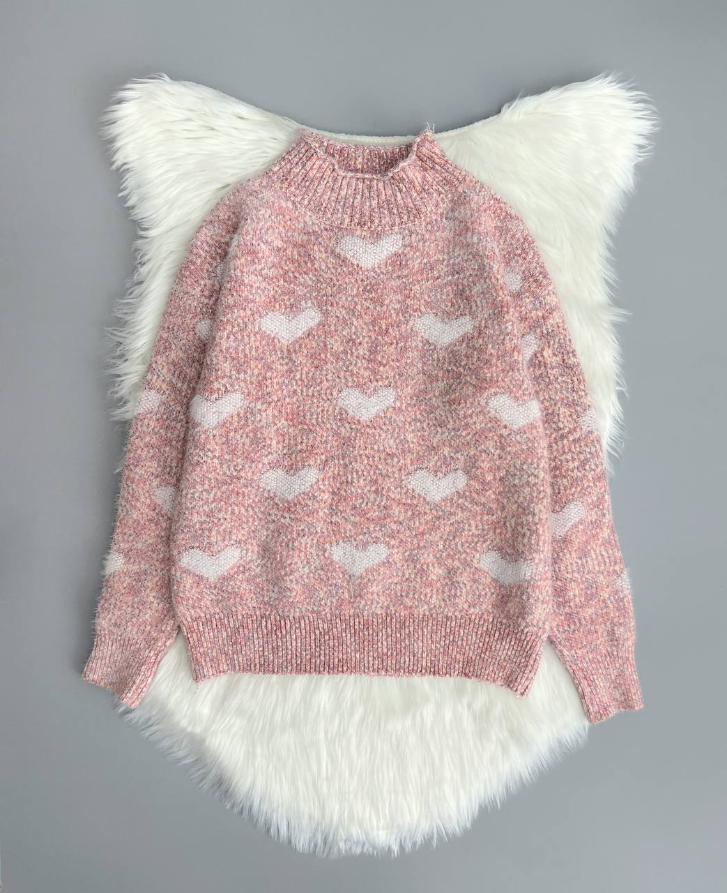 پلیور بافت قلب دار کد 2964