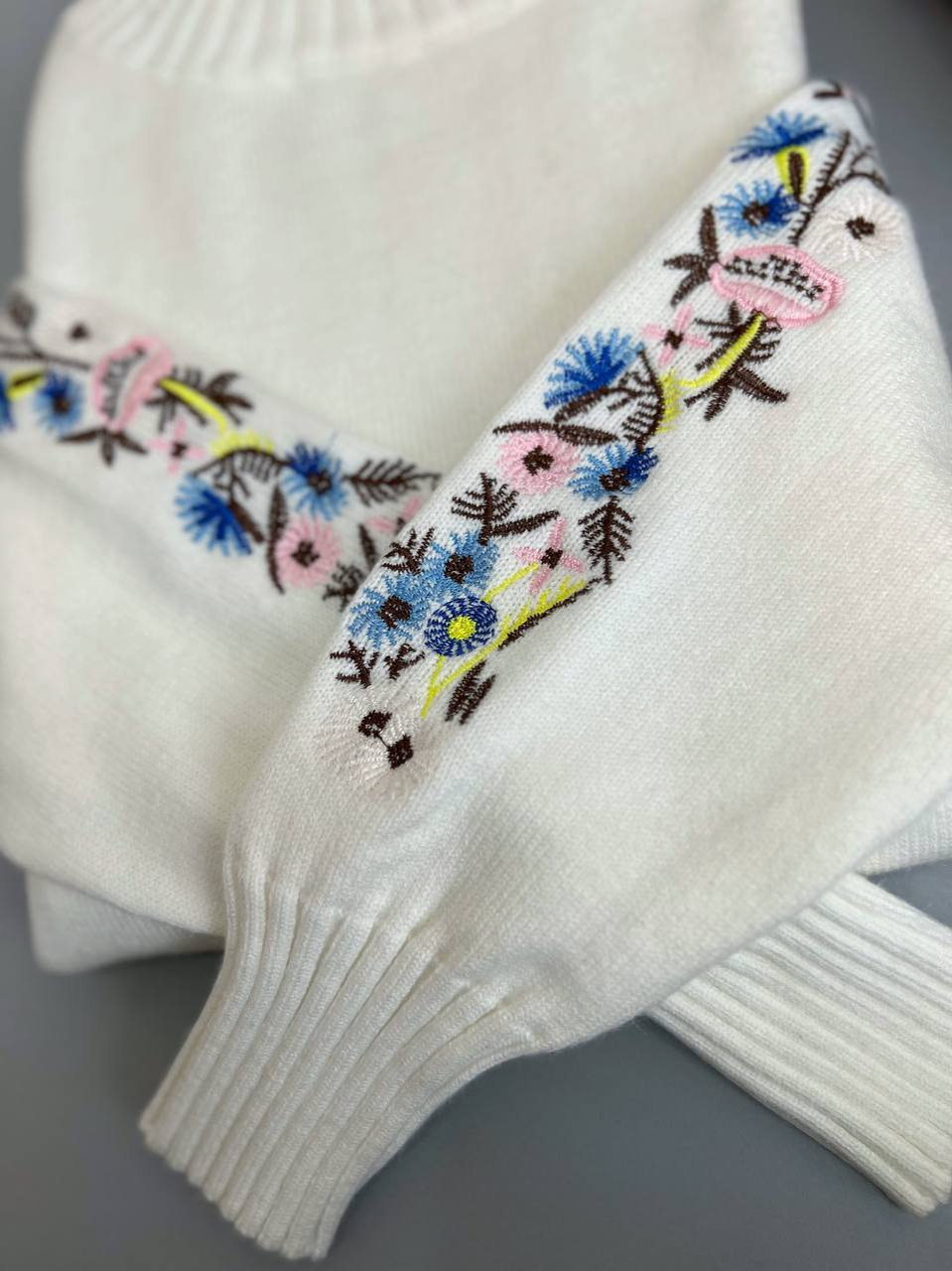 پلیور بافت آستین گلدوزی کد 2965