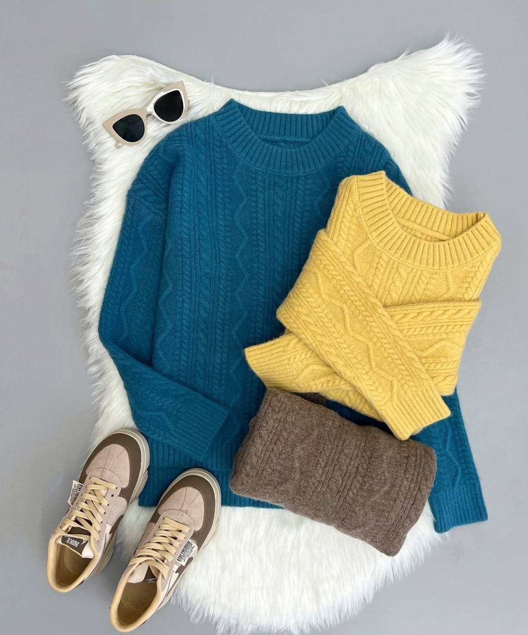 پلیور بافت یقه گرد زنجیری کد 2968