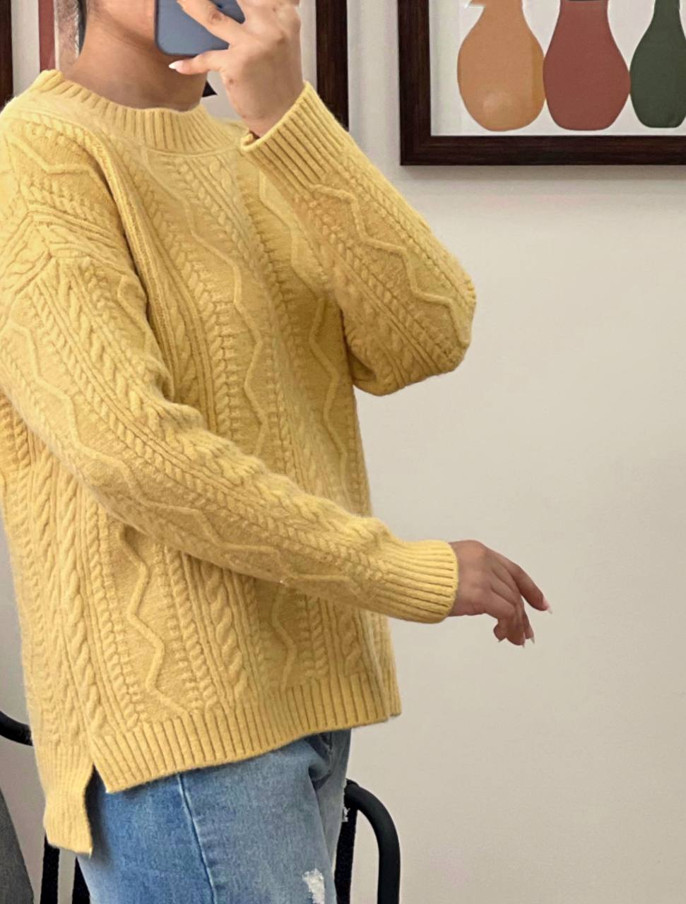 پلیور بافت یقه گرد زنجیری کد 2968