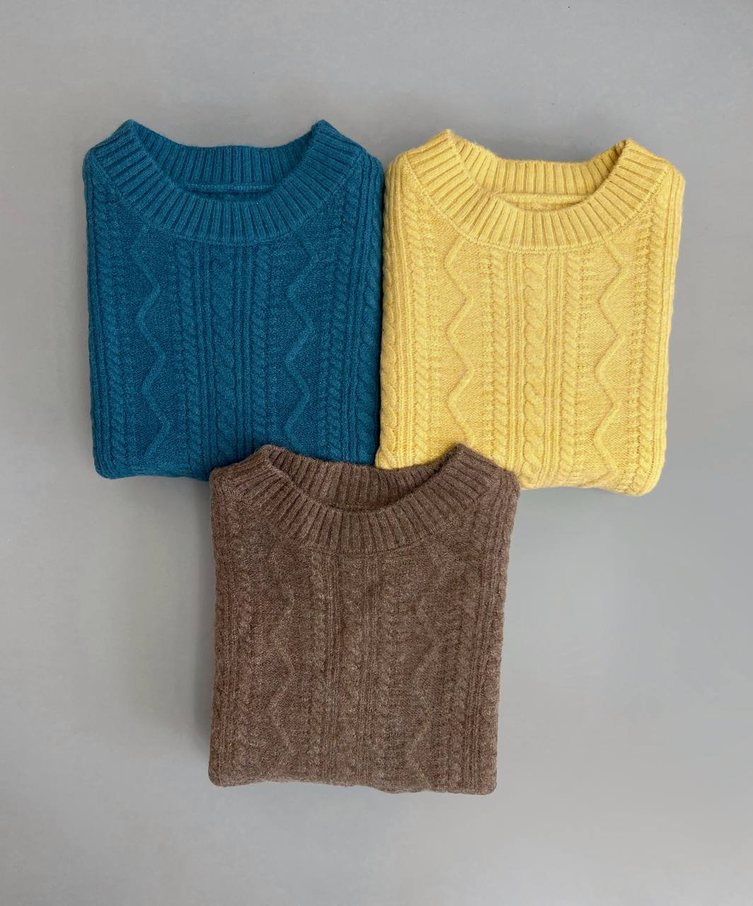 پلیور بافت یقه گرد زنجیری کد 2968