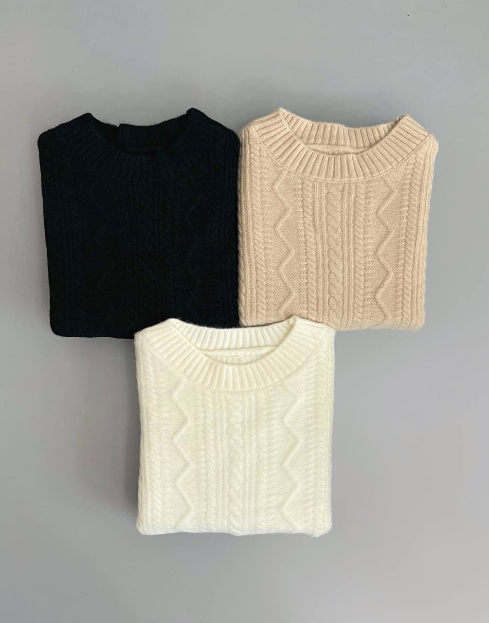 پلیور بافت یقه گرد زنجیری کد 2968