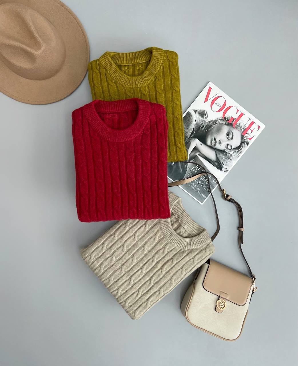 پلیور بافت زنجیری یقه گرد کد 2970