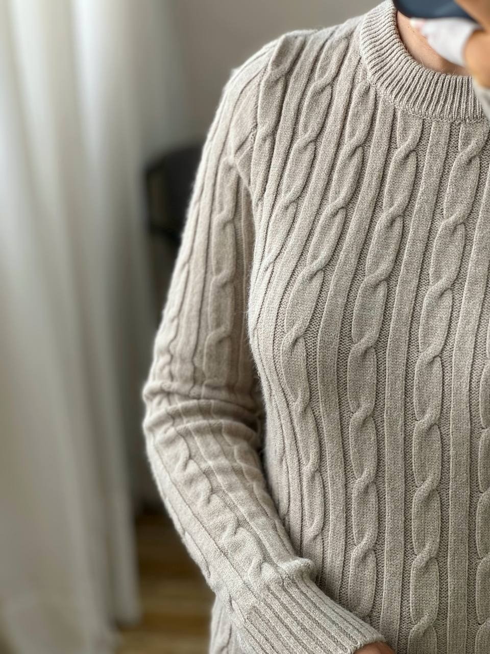 پلیور بافت زنجیری یقه گرد کد 2970