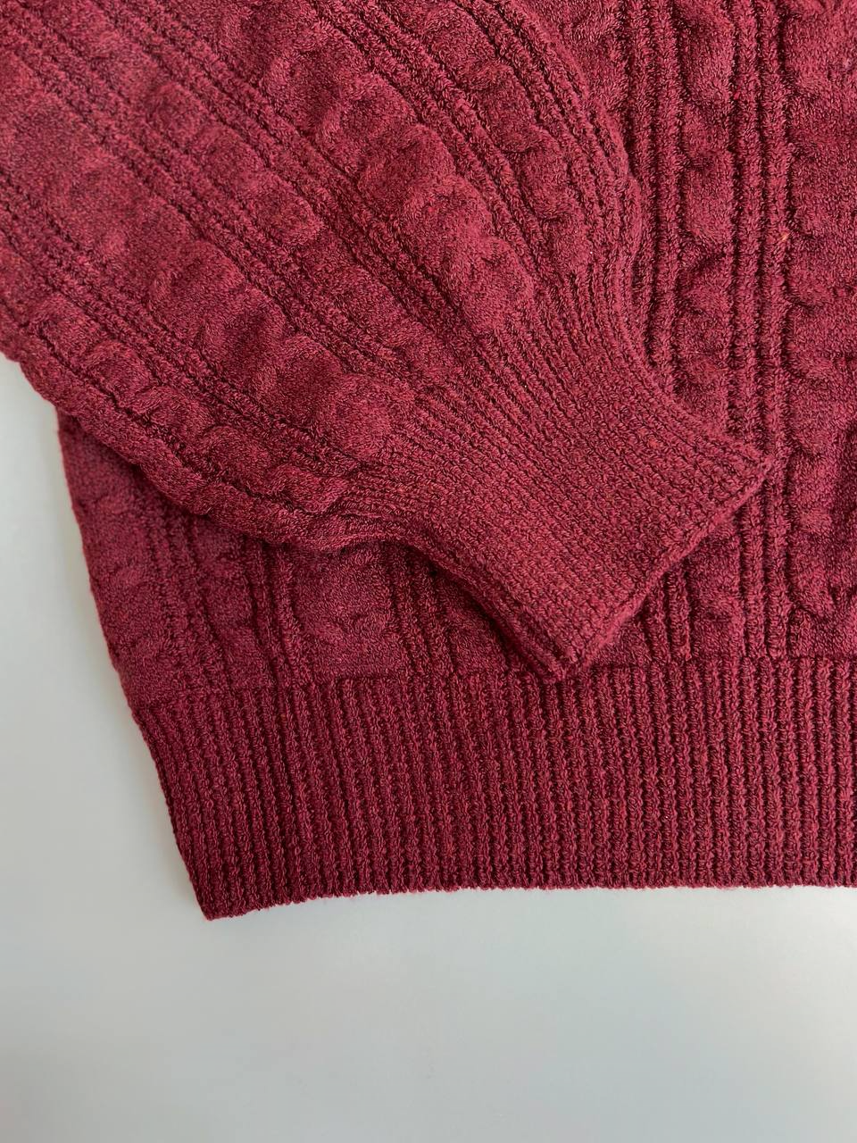 ست پلیور و شلوار زرشکی کد 2972