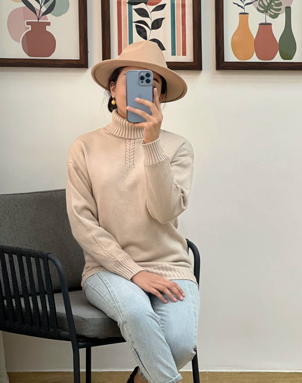 پلیور بافت یقه اسکی آستر مخمل دار کد 2978