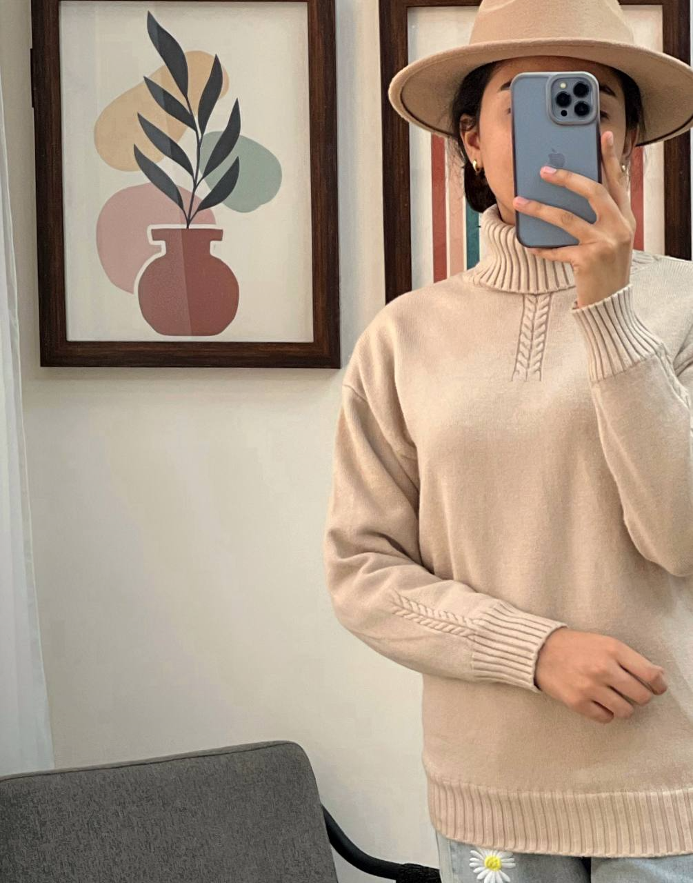 پلیور بافت یقه اسکی آستر مخمل دار کد 2978