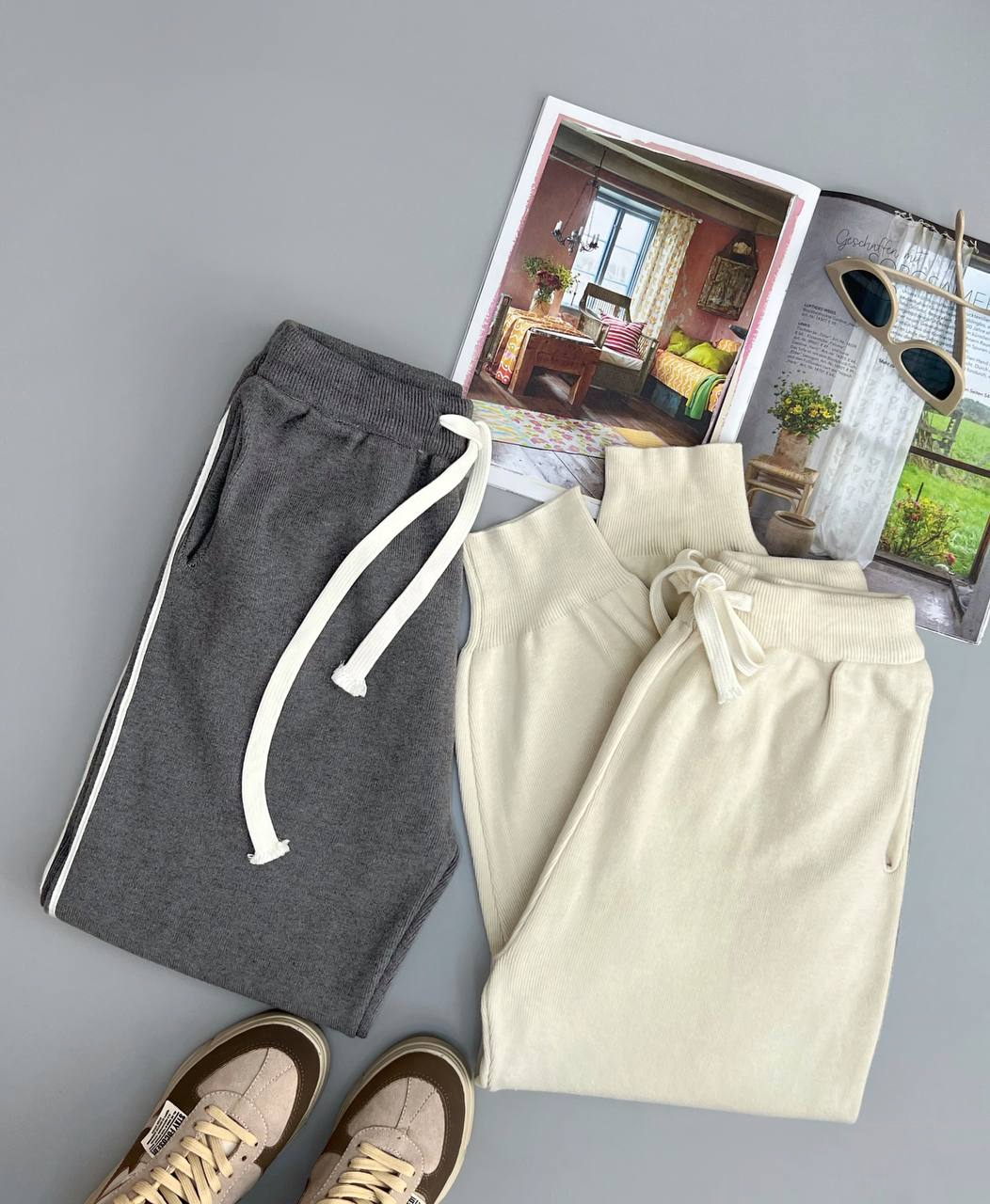 شلوار بافت اسلش بغل نوار کد 2980