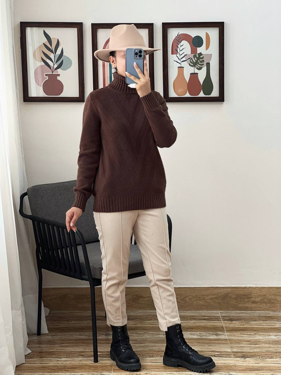 پلیور بافت یقه اسکی کد 2982