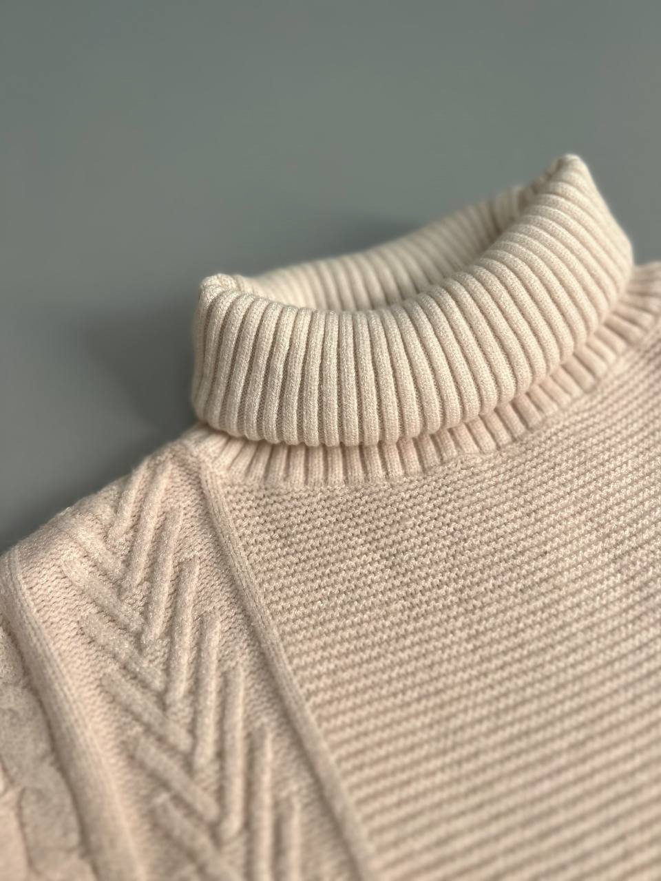 پلیور بافت یقه اسکی سه رنگ کد 2991