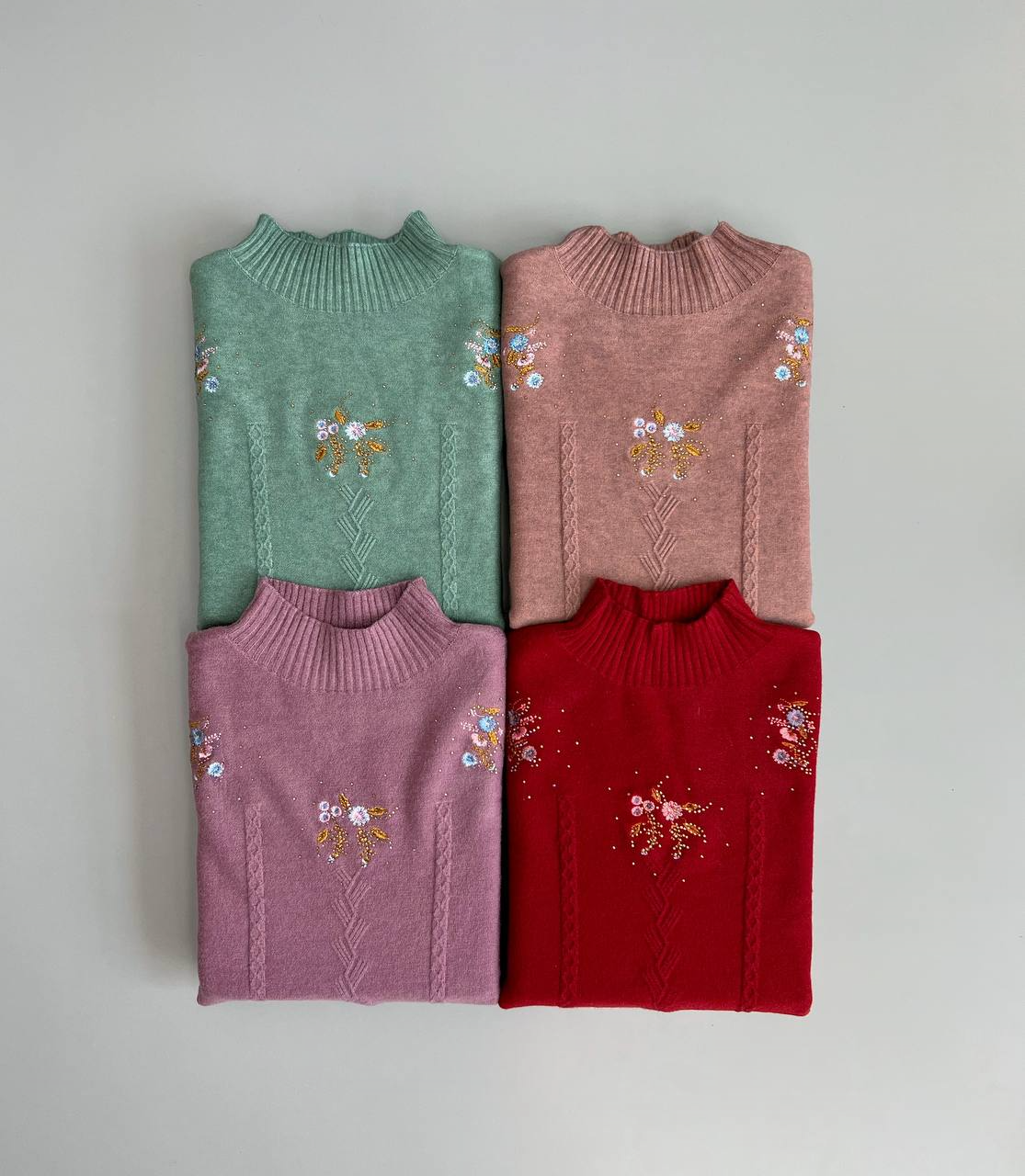 پلیور بافت گلدوزی و نگین کاری کد 2992