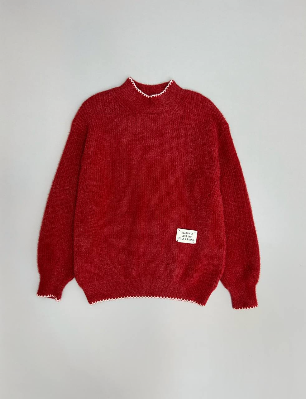 پلیور بافت یقه گرد آستین مچی کد 2993