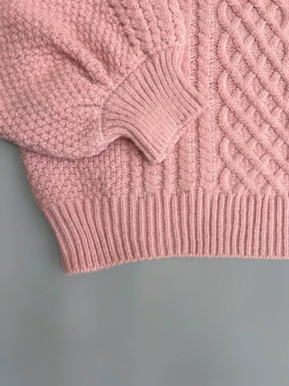 پلیور بافت آستین پف زنجیری کد 2994