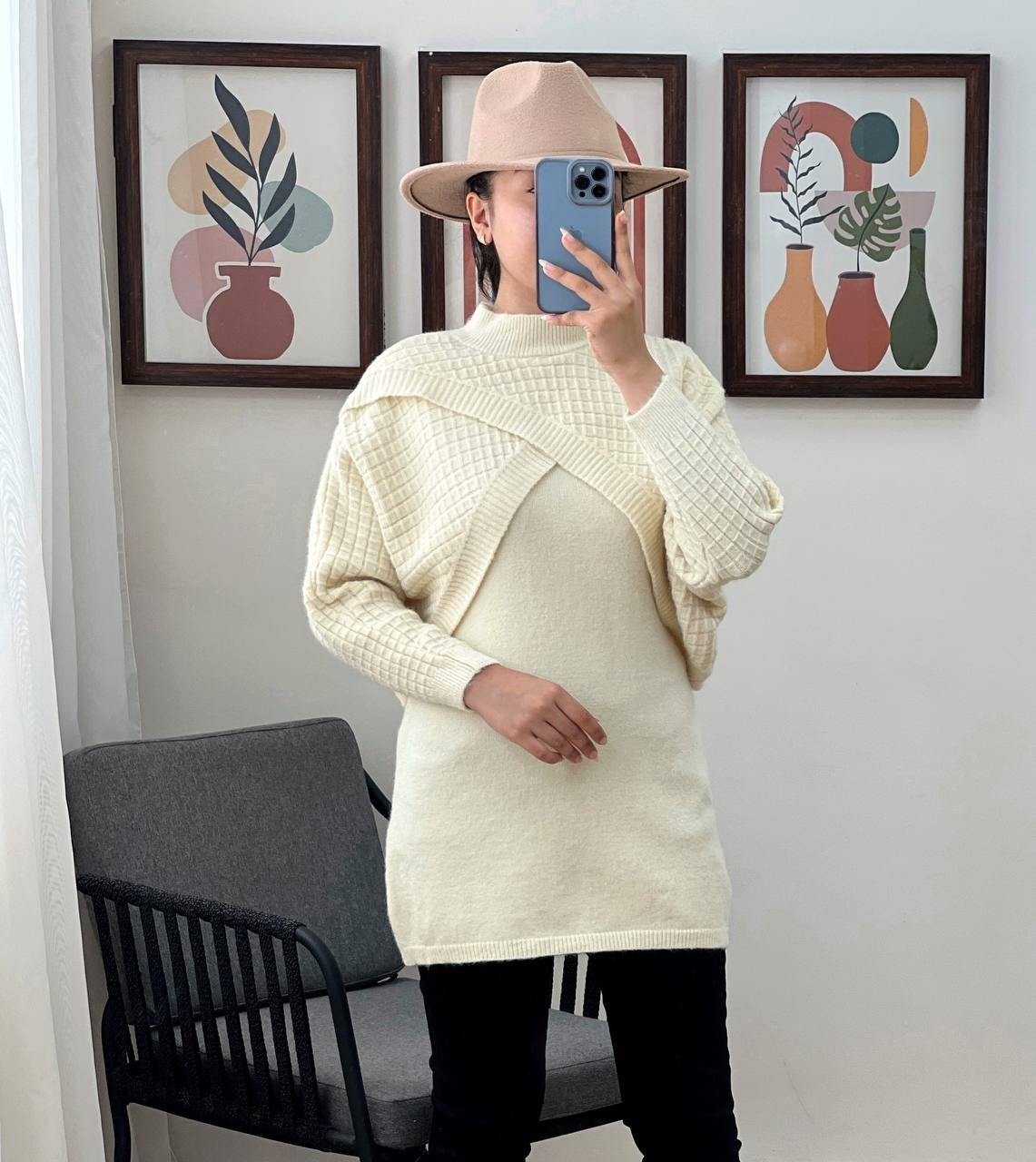 ست سارافن و رویی بافت کد 2995