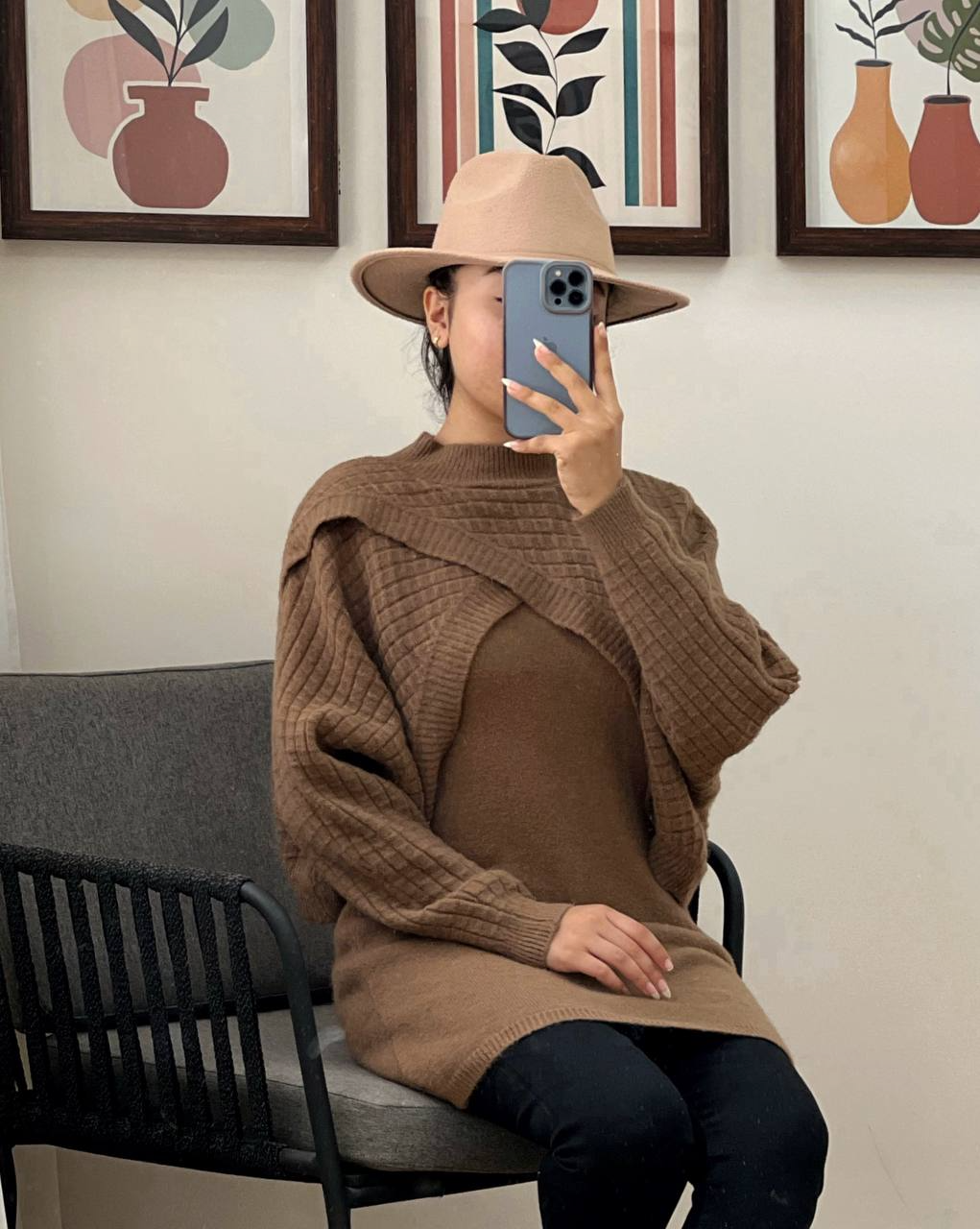 ست سارافن و رویی بافت کد 2995