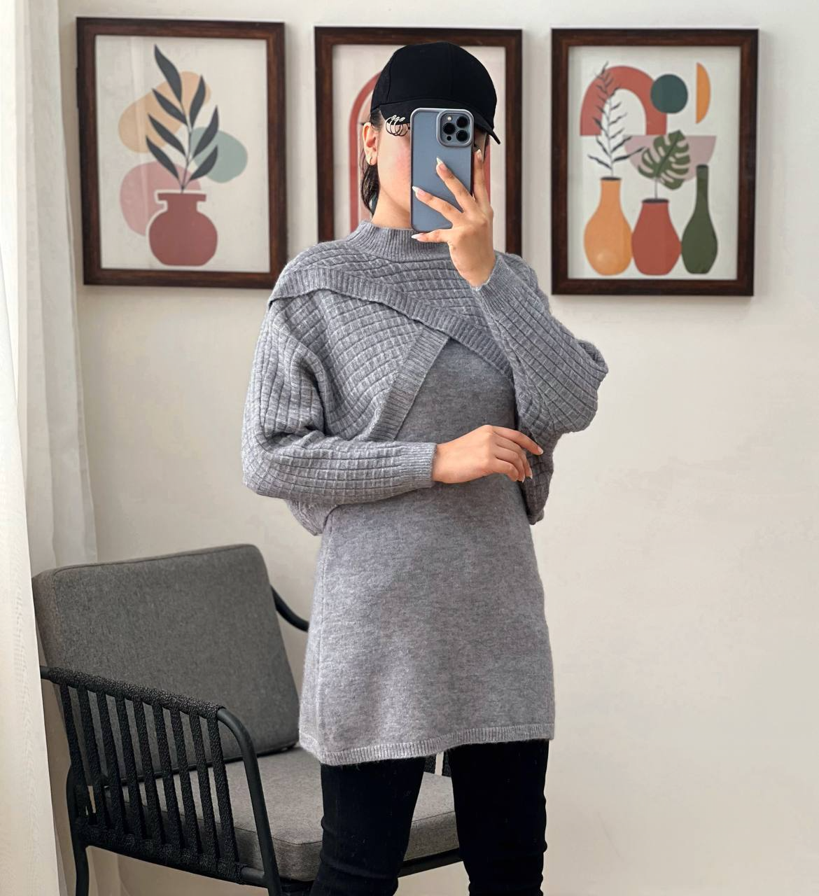 ست سارافن و رویی بافت کد 2995