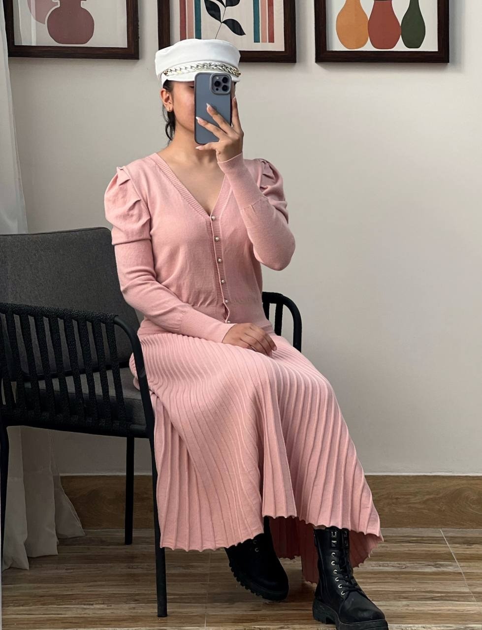 ست ژاکت و دامن بافت کد 2997