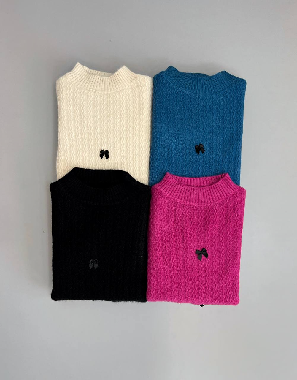 پلیور بافت یقه گرد پاپیون کد 2999