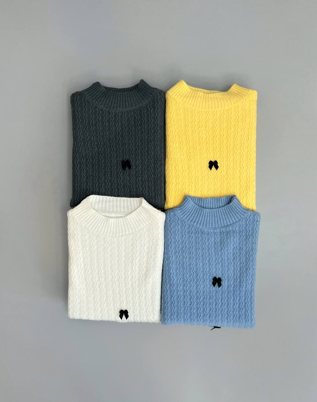 پلیور بافت یقه گرد پاپیون کد 2999