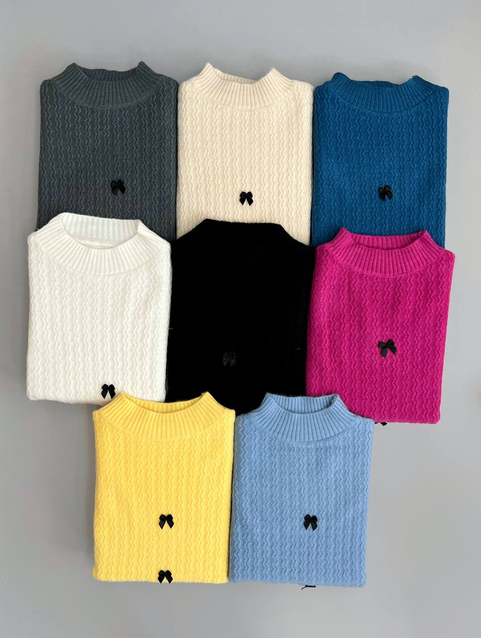 پلیور بافت یقه گرد پاپیون کد 2999