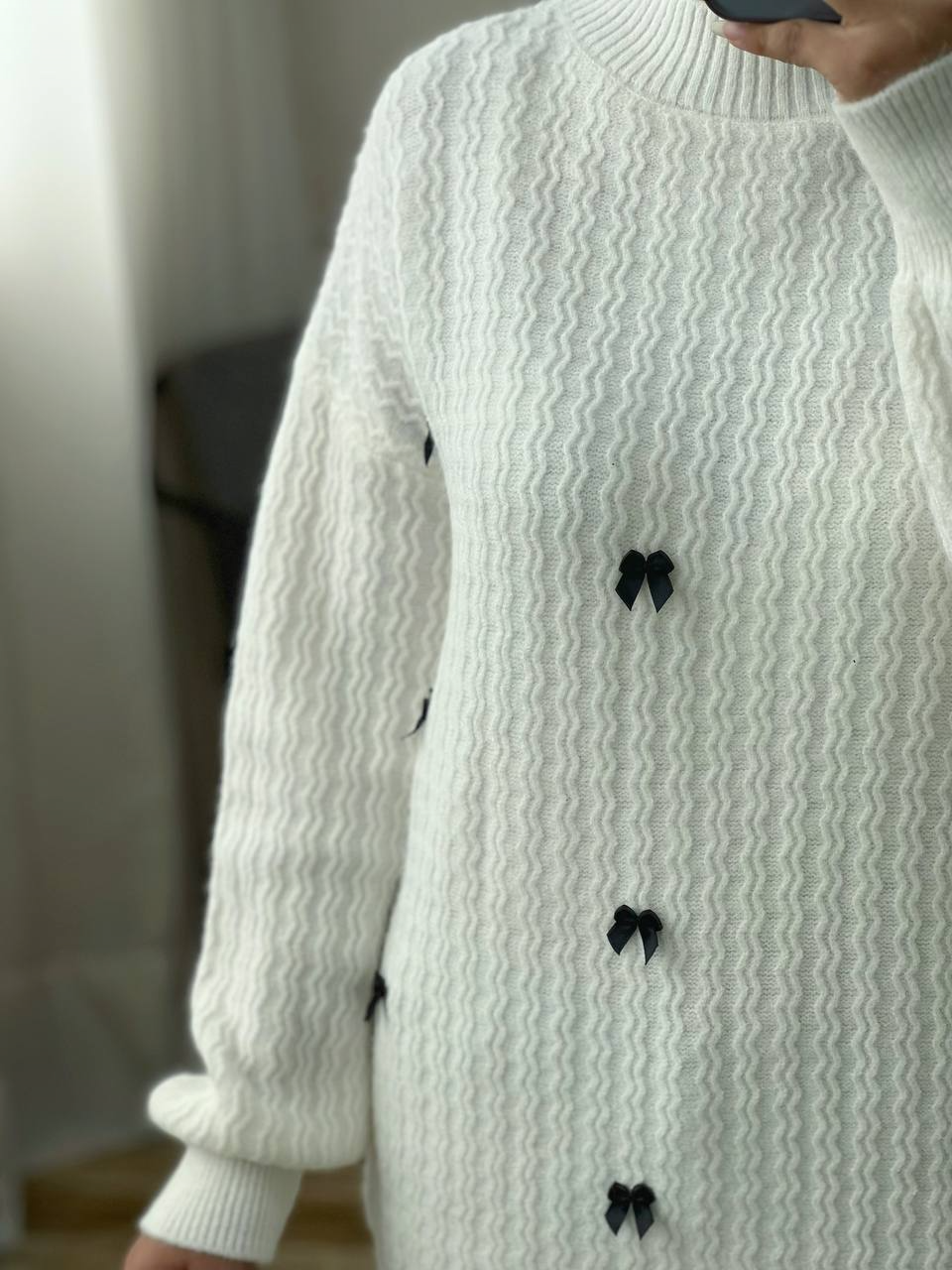 پلیور بافت یقه گرد پاپیون کد 2999