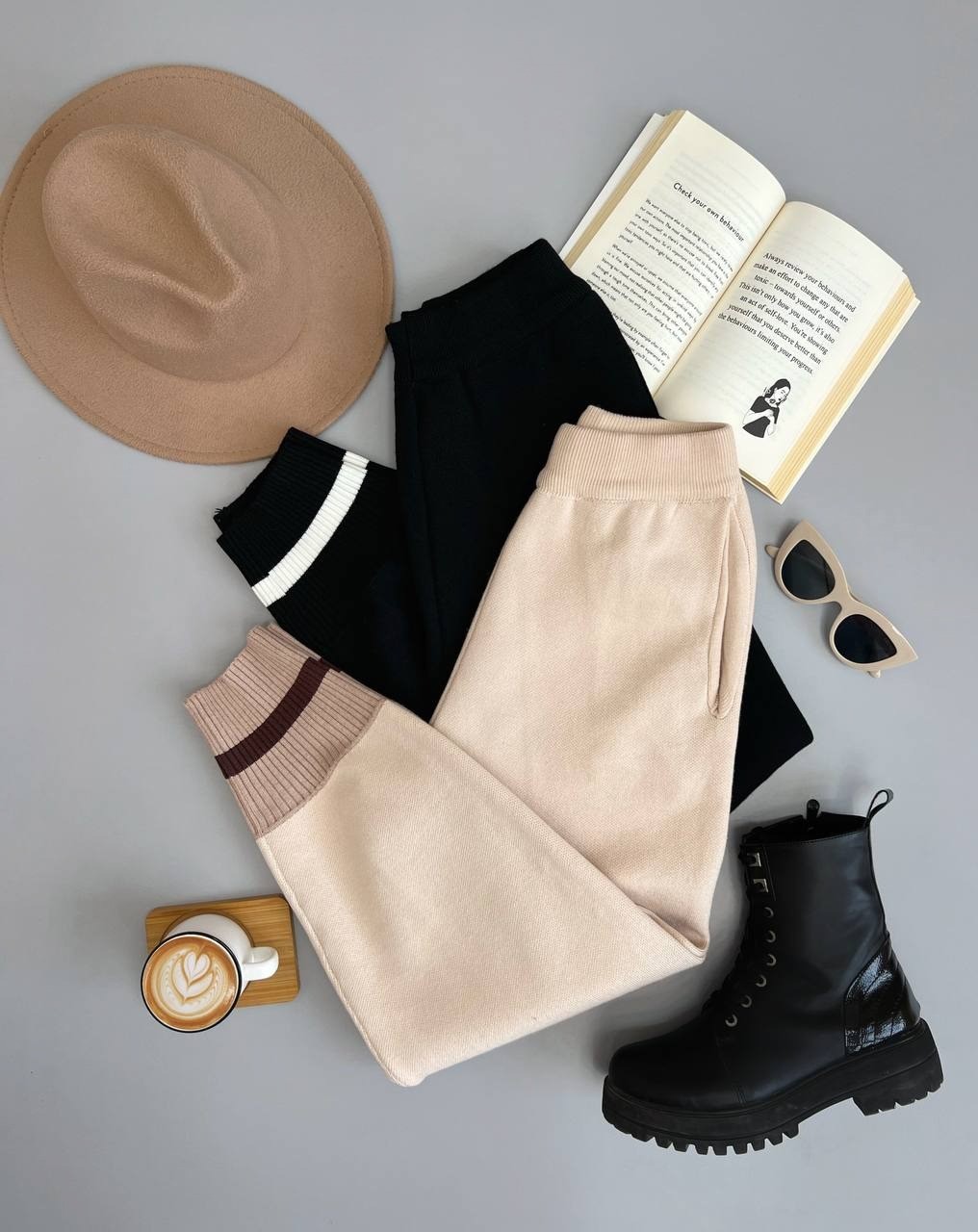 شلوار بافت دو رنگ کد 3003