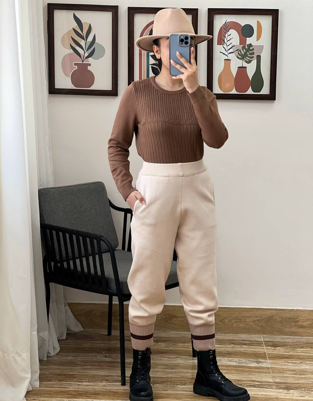 شلوار بافت دو رنگ کد 3003